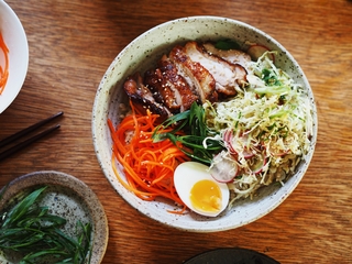 Julia's Teriyaki Chicken Rice Bowls With Cabbage Salad + Pickled Carrots